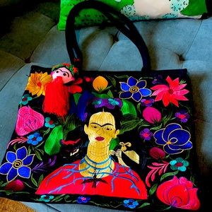 Frida Kahlo Authentic Mexican Large Purse/Bag..